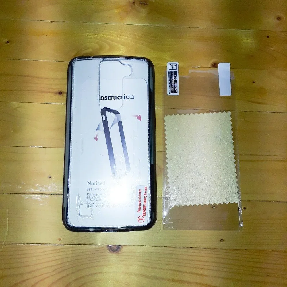 LG K8 Clear Black & Transparent Protective Bumper Phone Case